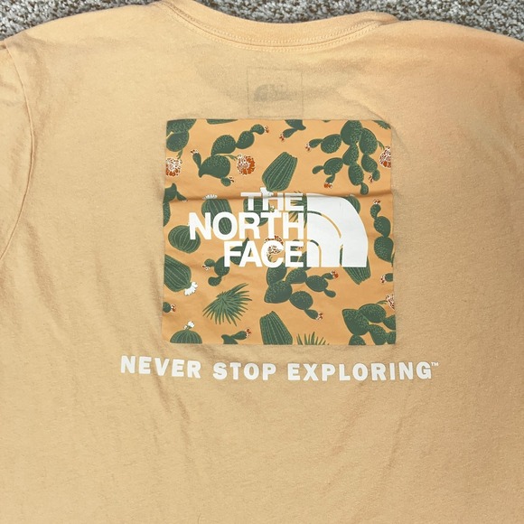 North Face Shirt Womens Large Orange Cactus Graphic Tee Hiking Outdoor Gorp - Picture 5 of 9